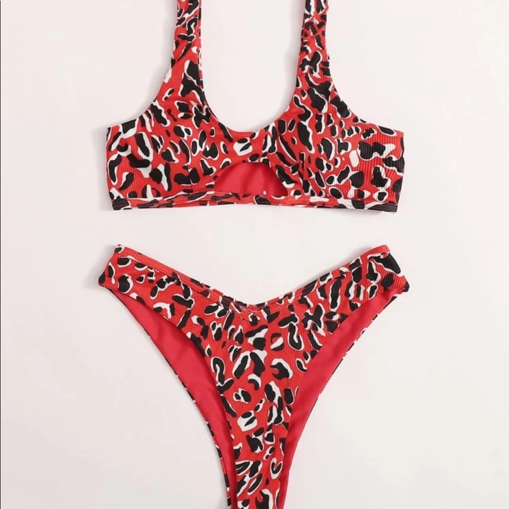NEW red leopard bikini